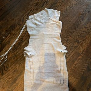 Herve Leger grey knit dress. Size small.